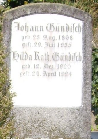 Guendisch Johann 1868-1935 Grabstein